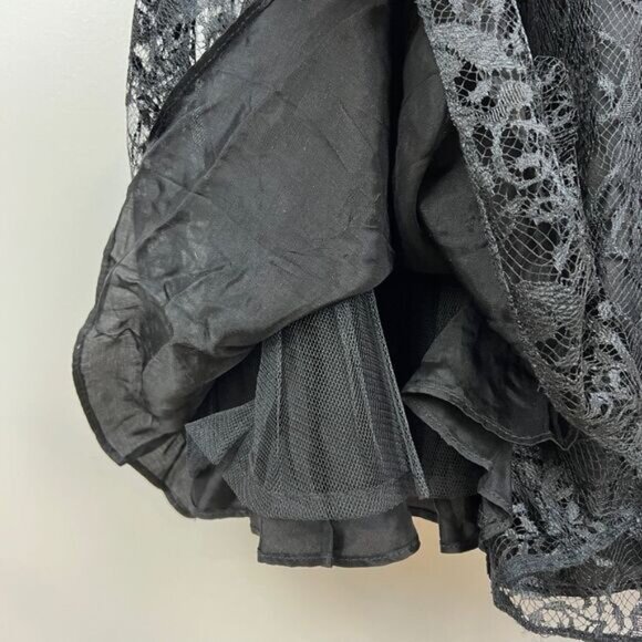 Vintage Lori Ann Size 14 Little Black Dress Mini Lace Detail Babydoll Whimsigoth - Picture 14 of 15